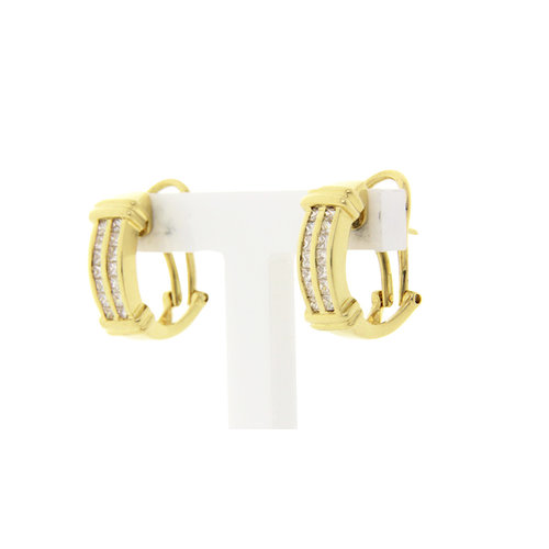 Gold ear jewelry with diamond 18 crt