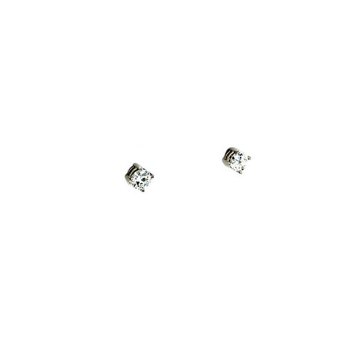 White gold solitaire earrings with diamond 18 krt * new