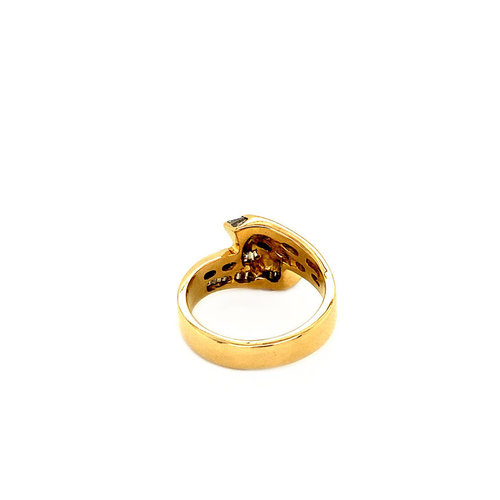 Gouden ring met diamant 14 krt