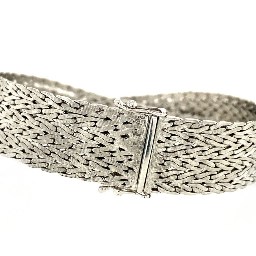Vervolgen Beven Carry Witgouden gevlochten armband met diamant 14 krt | Gegarandeerd de laagste  prijs!