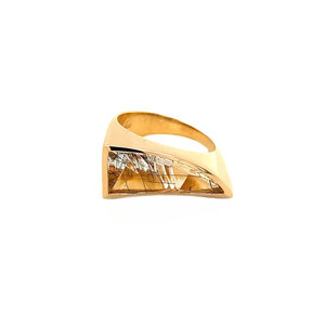 Rosegouden ring met toermalijn quartz 18 krt* nieuw