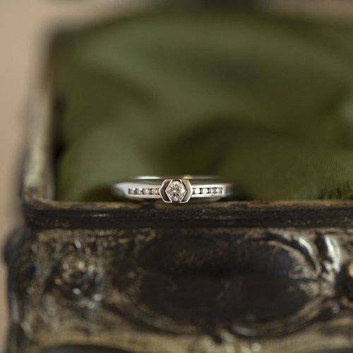 2ehandssieraden White gold ring with diamond 18 krt