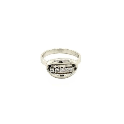 Witgouden fantasie ring met diamant 14 krt