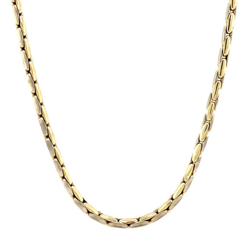 Goldenes Halsband zweifarbig 42 cm 14 krt