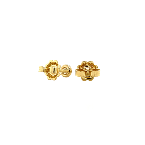 Gold solitaire ear studs with diamond 14 krt * new