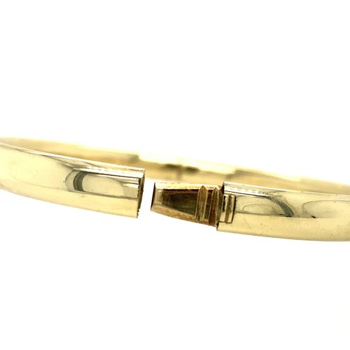 Gold smooth slave bracelet 14 krt