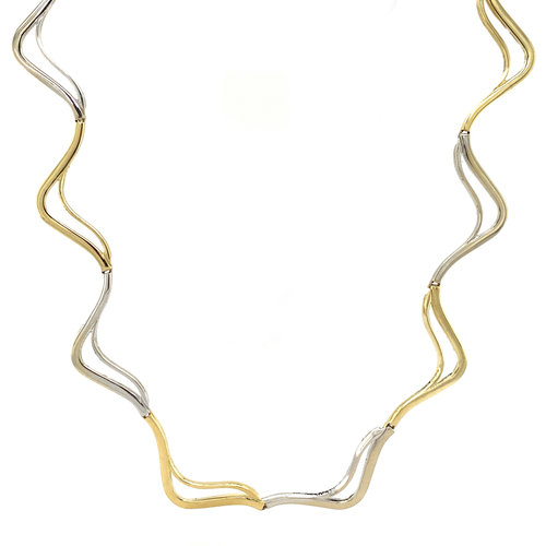 Gouden fantasie collier 44 cm 14 krt