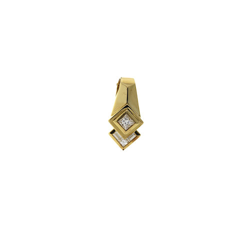 Gold clip pendant with diamond 18 krt