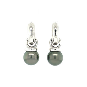 White gold earrings with pearl 18 krt