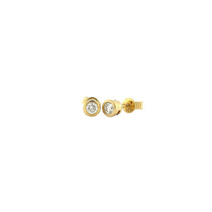 Gold ear studs with diamond 14 krt