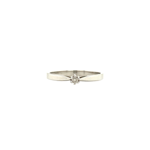 Witgouden solitair ring met diamant 14 krt