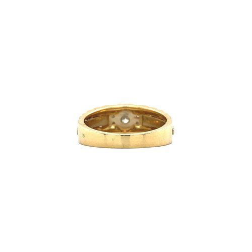 Bicolour gold ring with diamond 18 crt