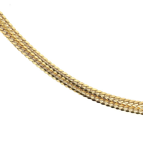 Bicolour gouden collier met hanger en diamant 14 krt