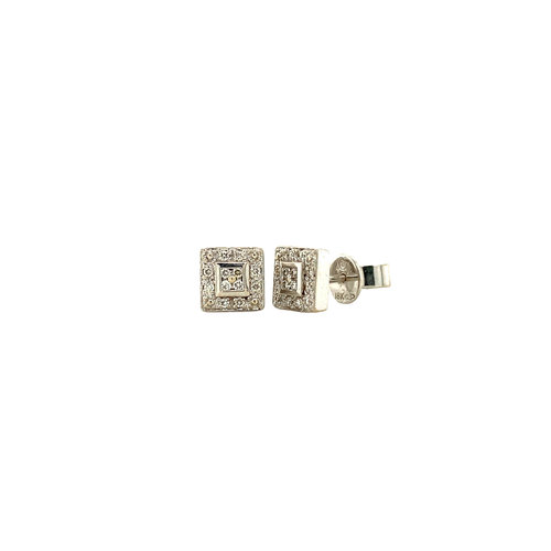 White gold earrings with diamond 18 crt