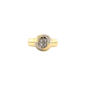 Bicolour gold ring with diamond 14 krt