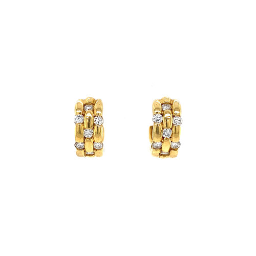 Gold earrings with diamond 18 crt