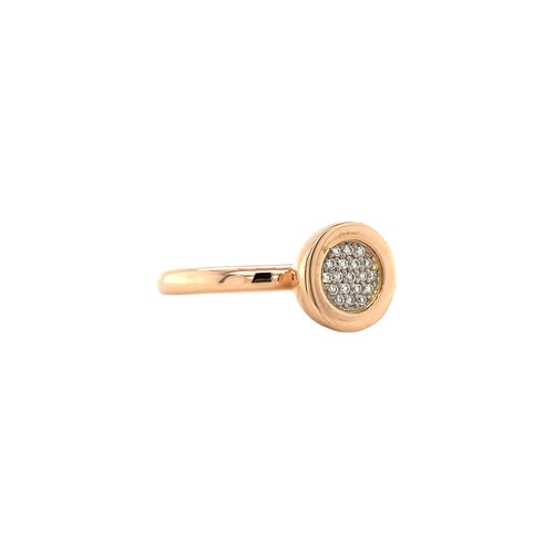 Rose gold ring with diamond 14 crt