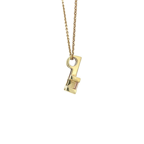 Gold pendant with diamond and glass 14 krt