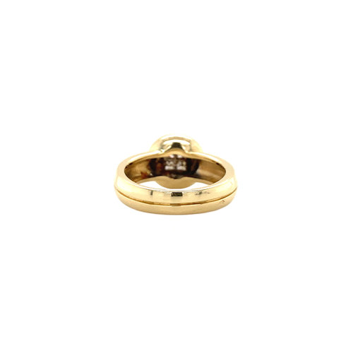 Bicolour gold ring with diamond 14 krt