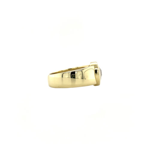 Bicolour gold ring with diamond 14 crt