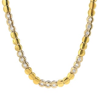 Bicolour gold chocker with diamond 43 cm 18 crt