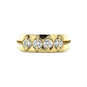 Gouden heren ring met diamant 14 krt