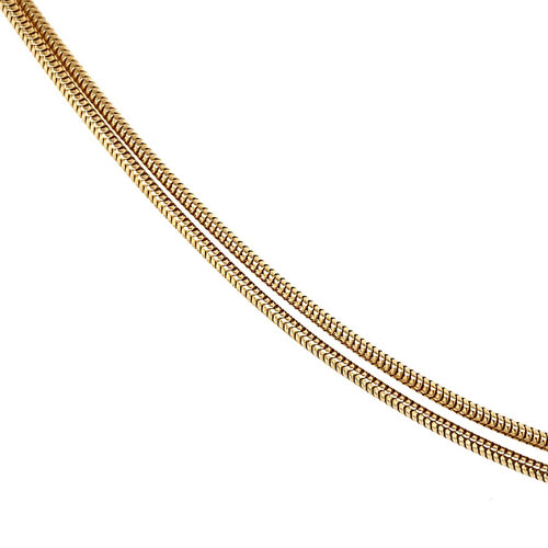 Goldene Schlangenkette mit Diamant 42,5 cm 18 ct