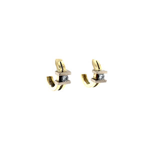 Gold earrings with diamond 14 crt * new