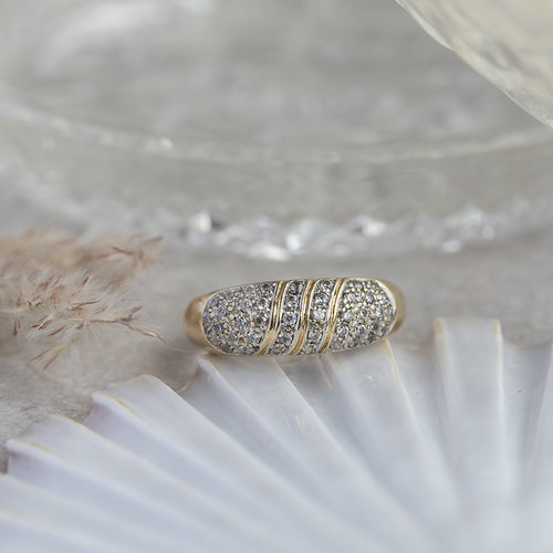 Gouden ring met zirkonia 18 krt