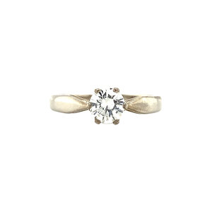 White gold solitaire ring with diamond 14 crt
