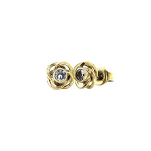Gold earrings with zirconia 14 krt