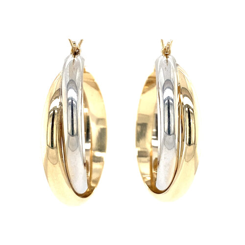 Bicolour gold earrings 14 crt