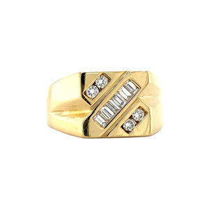 Gouden heren ring met diamant 18 krt