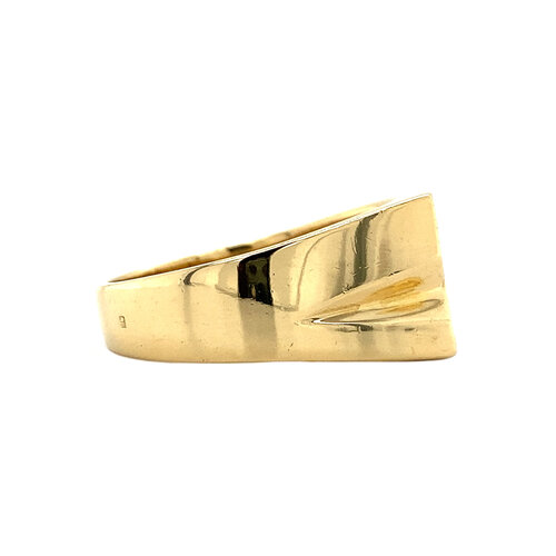 Gold men's ring with diamond 18 crt