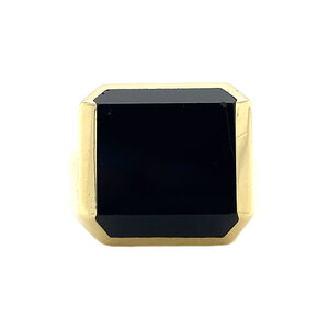 Gold-Siegelring mit Onyx 14 Karat