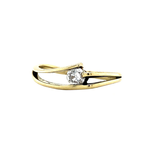 Gouden ring met diamant 14 krt