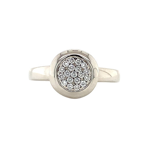 Witgouden ring met diamant 18 krt