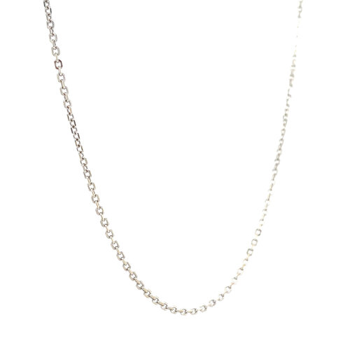 White gold length necklace anchor 53 cm 18 krt