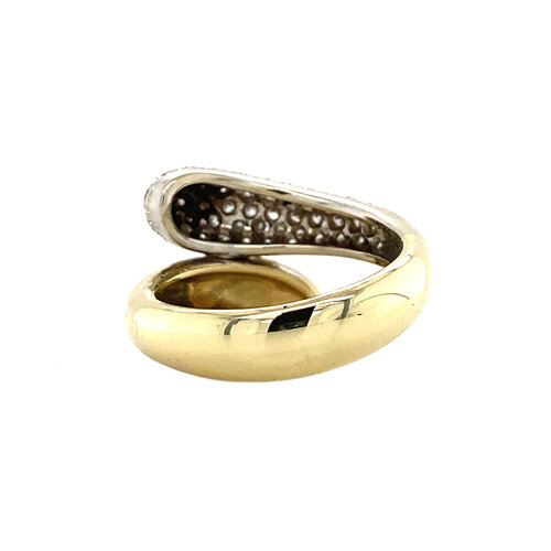 Bicolour gold ring with diamond 14 crt