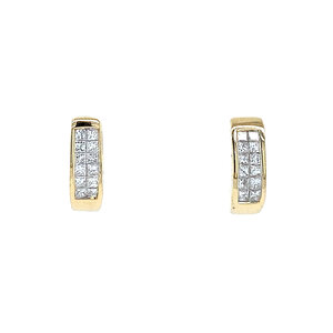 Gold earrings with diamond 14 krt