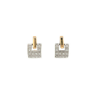 Gold earrings with diamond 14 krt