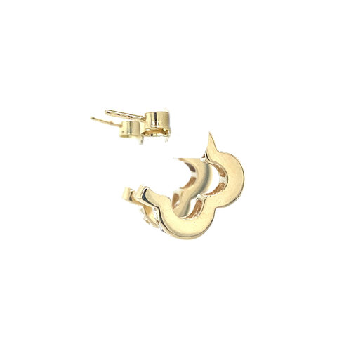 Gold ear studs with zirconia 14 crt