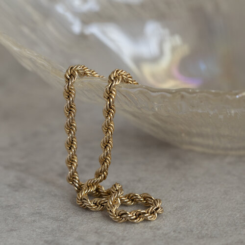 Gold cord necklace 46 cm 14 crt
