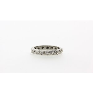 White gold alliance ring with diamond 14 crt