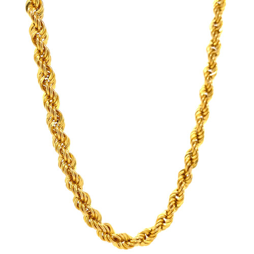 Gold cord necklace 61 cm 14 crt