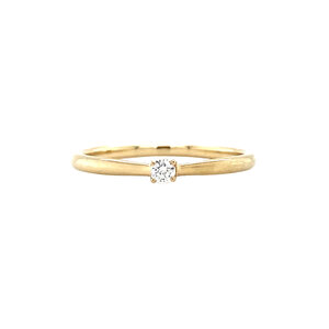 Gold solitaire ring with diamond 14 kt* new