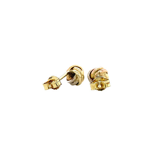 Tricolor gold stud earrings 14 crt