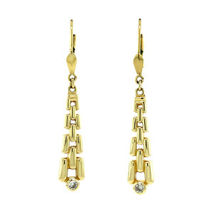 Gold earrings with zirconia 14 crt