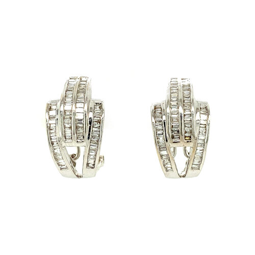 White gold ear jewelry with diamond 18 crt