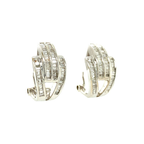 White gold ear jewelry with diamond 18 crt